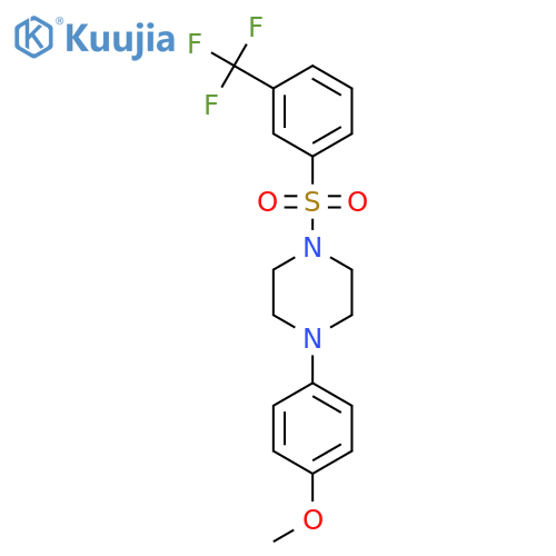 1-(4-methoxyphenyl)-4-3-(trifluoromethyl)benzenesulfonylpiperazine structure