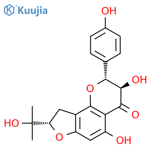 4H-Furo(2,3-h)-1-benzopyran-4-one, 2,3,8,9-tetrahydro-3,5-dihydroxy-8-(1-hydroxy-1-methylethyl)-2-(4-hydroxyphenyl)-, (2R,3R)- structure