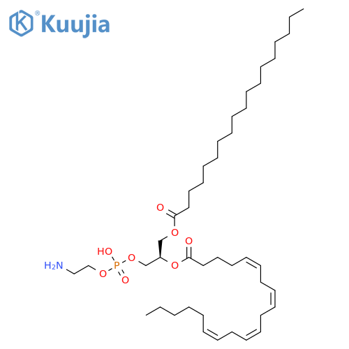 5Z,8Z,11Z,14Z-eicosatetraenoicacid,(1R)-1-[[[(2-aminoethoxy)hydroxyphosphinyl]oxy]methyl]-2-[(1-oxooctadecyl)oxy]ethylester structure