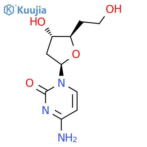 4-amino-1-(2,5-dideoxy-beta-D-erythro-hexofuranosyl)pyrimidin-2(1H)-one structure
