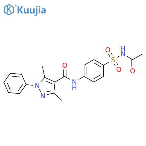 1H-Pyrazole-4-carboxamide,N-[4-[(acetylamino)sulfonyl]phenyl]-3,5-dimethyl-1-phenyl- structure