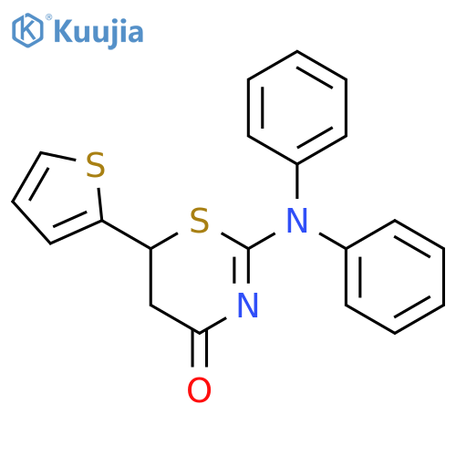 2-(diphenylamino)-6-(thiophen-2-yl)-5,6-dihydro-4H-1,3-thiazin-4-one structure