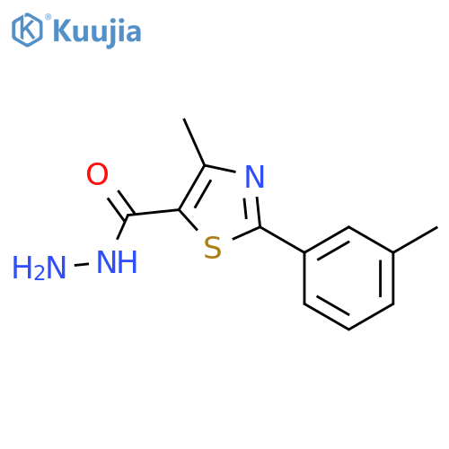 5-Thiazolecarboxylic acid, 4-methyl-2-(3-methylphenyl)-, hydrazide structure