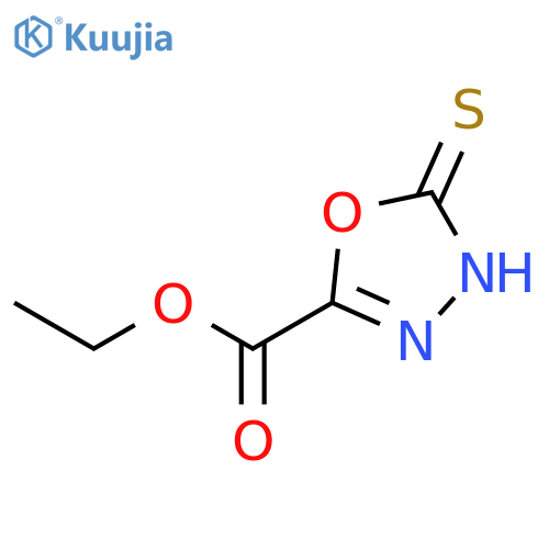 1,3,4-Oxadiazole-2-carboxylic acid, 4,5-dihydro-5-thioxo-, ethyl ester structure