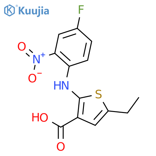 3-Thiophenecarboxylic acid, 5-ethyl-2-[(4-fluoro-2-nitrophenyl)amino]- structure