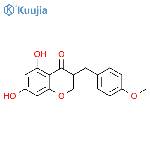 4H-1-Benzopyran-4-one,2,3-dihydro-5,7-dihydroxy-3-[(4-methoxyphenyl)methyl]- structure