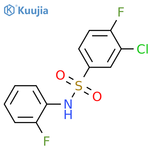 3-chloro-4-fluoro-N-(2-fluorophenyl)benzene-1-sulfonamide structure