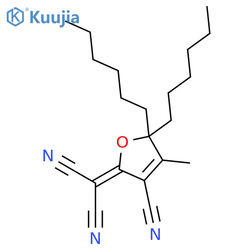 (3-Cyano-5,5-dihexyl-4-methylfuran-2(5H)-ylidene)propanedinitrile structure
