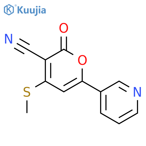 2H-Pyran-3-carbonitrile, 4-(methylthio)-2-oxo-6-(3-pyridinyl)- structure