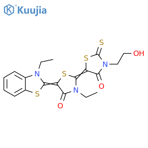 4-Thiazolidinone,3-ethyl-5-(3-ethyl-2(3H)-benzothiazolylidene)-2-[3-(2-hydroxyethyl)-4-oxo-2-thioxo-5-thiazolidinylidene]- structure