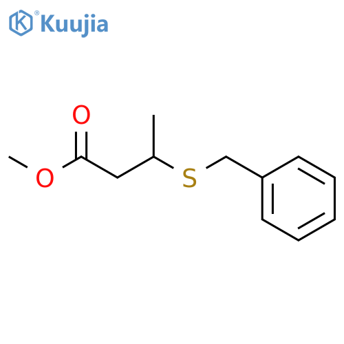 Butanoic acid, 3-[(phenylmethyl)thio]-, methyl ester structure