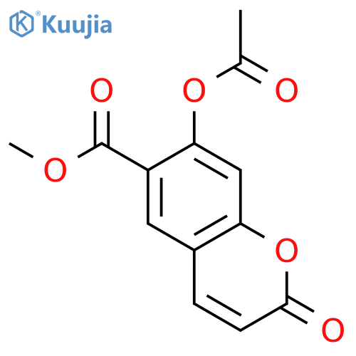 2H-1-Benzopyran-6-carboxylic acid, 7-(acetyloxy)-2-oxo-, methyl ester structure