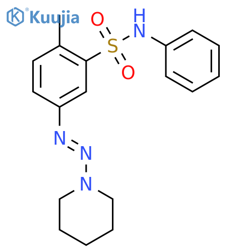 Benzenesulfonamide, 2-methyl-N-phenyl-5-(1-piperidinylazo)- structure