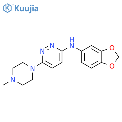 3-Pyridazinamine, N-1,3-benzodioxol-5-yl-6-(4-methyl-1-piperazinyl)- structure