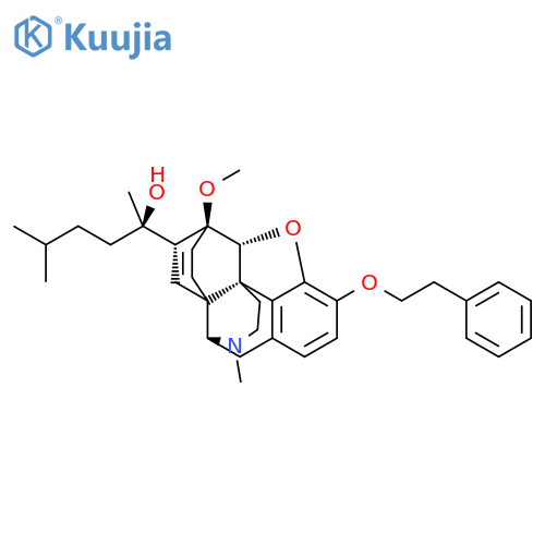 (2R)-2-[(5alpha,18R)-6-methoxy-17-methyl-3-(2-phenylethoxy)-7,8-didehydro-18,19-dihydro-4,5-epoxy-6,14-ethenomorphinan-18-yl]-5-methylhexan-2-ol structure