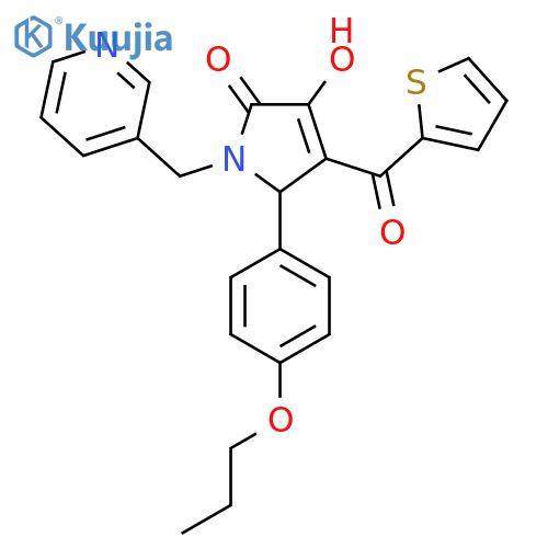3-hydroxy-5-(4-propoxyphenyl)-1-[(pyridin-3-yl)methyl]-4-(thiophene-2-carbonyl)-2,5-dihydro-1H-pyrrol-2-one structure