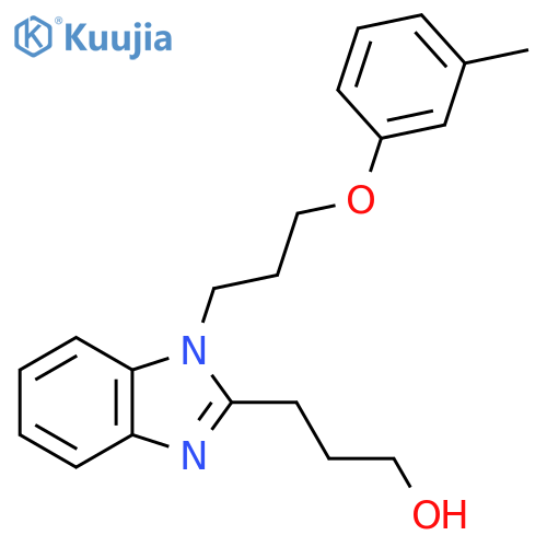 3-{1-3-(3-methylphenoxy)propyl-1H-1,3-benzodiazol-2-yl}propan-1-ol structure