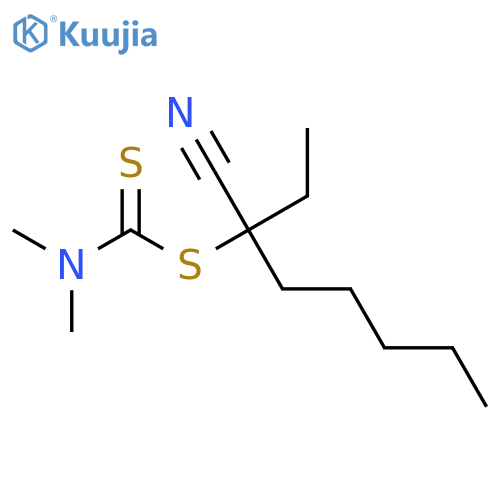 Carbamodithioic acid, dimethyl-, 1-cyano-1-ethylhexyl ester structure