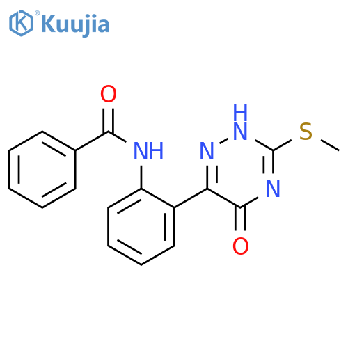 Benzamide,N-[2-[2,5-dihydro-3-(methylthio)-5-oxo-1,2,4-triazin-6-yl]phenyl]- structure