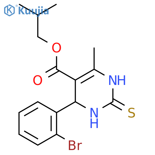 2-methylpropyl 4-(2-bromophenyl)-6-methyl-2-sulfanylidene-1,2,3,4-tetrahydropyrimidine-5-carboxylate structure