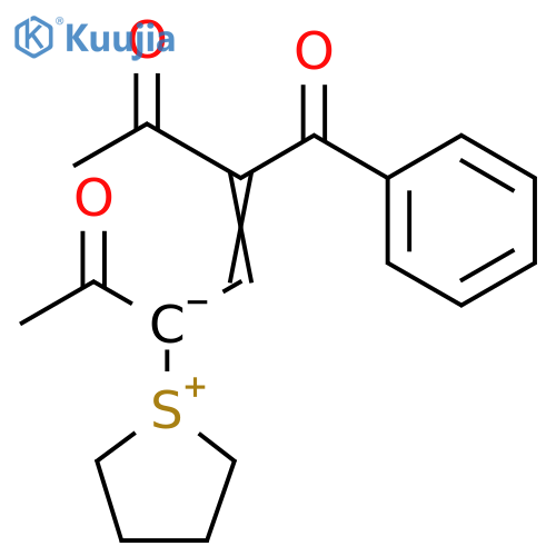 Thiophenium, 1-(1-acetyl-3-benzoyl-4-oxo-2-penten-1-yl)tetrahydro-, inner salt structure