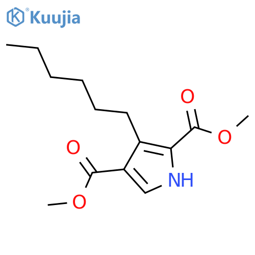 1H-Pyrrole-2,4-dicarboxylic acid, 3-hexyl-, dimethyl ester structure