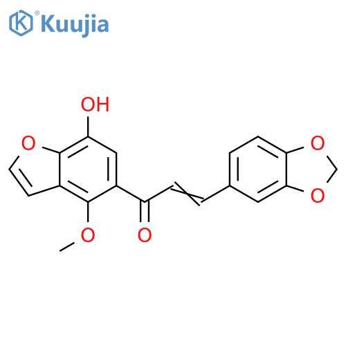 2-Propen-1-one,3-(1,3-benzodioxol-5-yl)-1-(7-hydroxy-4-methoxy-5-benzofuranyl)- structure