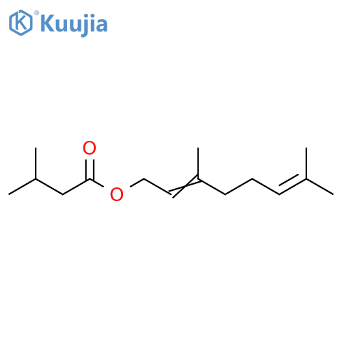 Butanoic acid, 3-methyl-, 3,7-dimethyl-2,6-octadienyl ester structure