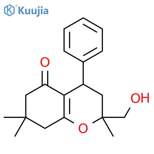5H-1-Benzopyran-5-one,2,3,4,6,7,8-hexahydro-2-(hydroxymethyl)-2,7,7-trimethyl-4-phenyl- structure