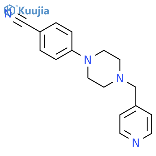 Benzonitrile, 4-[4-(4-pyridinylmethyl)-1-piperazinyl]- structure