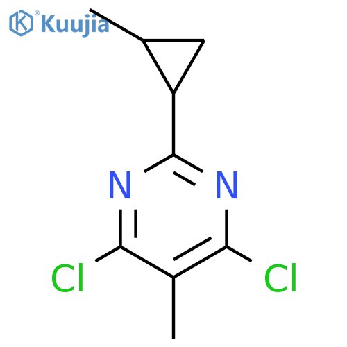 Pyrimidine, 4,6-dichloro-5-methyl-2-(2-methylcyclopropyl)- structure