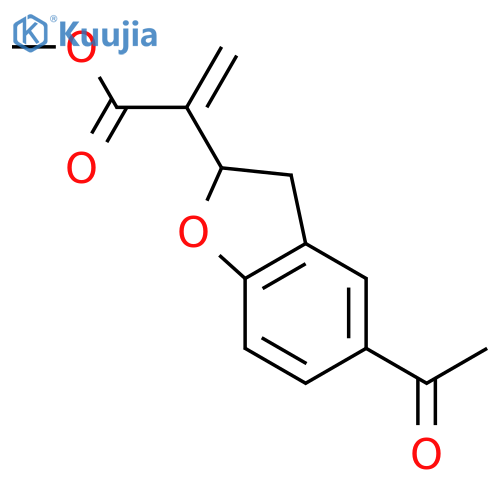Methyl 2-(5-acetyl-2,3-dihydrobenzofuran-2-yl)acrylate structure