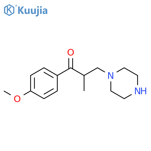 1-Propanone, 1-(4-methoxyphenyl)-2-methyl-3-(1-piperazinyl)- structure
