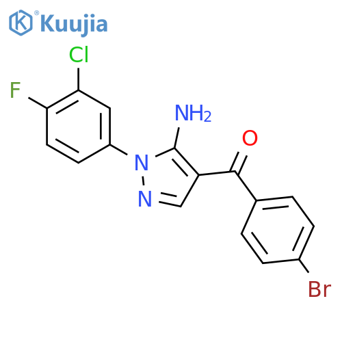 (5-AMINO-1-(3-CHLORO-4-FLUOROPHENYL)-1H-PYRAZOL-4-YL)(4-BROMOPHENYL)METHANONE structure