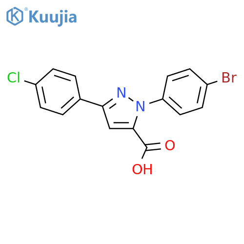 1-(4-Bromophenyl)-3-(4-chlorophenyl)-1H-pyrazole-5-carboxylic acid structure