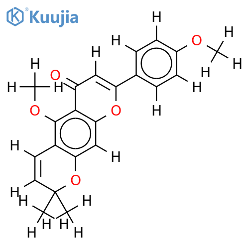 2,2-dimethyl-5-methoxy-8-(4'-methoxyphenyl)-2H,6Hdipyran-6-one structure
