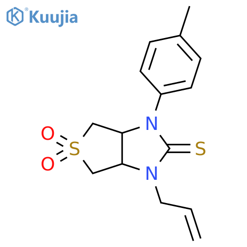 1-(4-methylphenyl)-3-(prop-2-en-1-yl)-2-sulfanylidene-hexahydro-1H-5lambda6-thieno3,4-dimidazole-5,5-dione structure