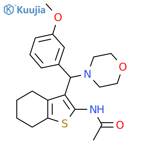 N-{3-(3-methoxyphenyl)(morpholin-4-yl)methyl-4,5,6,7-tetrahydro-1-benzothiophen-2-yl}acetamide structure