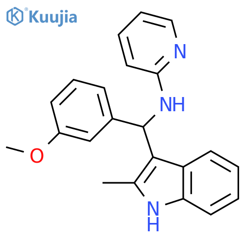 N-(3-methoxyphenyl)(2-methyl-1H-indol-3-yl)methylpyridin-2-amine structure
