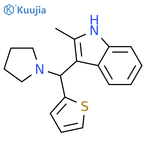 2-Methyl-3-pyrrolidin-1-yl(thiophen-2-yl)methyl-1H-indole structure