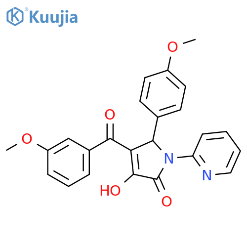 3-hydroxy-4-(3-methoxybenzoyl)-5-(4-methoxyphenyl)-1-(pyridin-2-yl)-2,5-dihydro-1H-pyrrol-2-one structure
