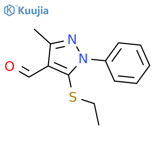 1H-Pyrazole-4-carboxaldehyde, 5-(ethylthio)-3-methyl-1-phenyl- structure