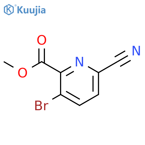 2-Pyridinecarboxylic acid, 3-bromo-6-cyano-, methyl ester structure