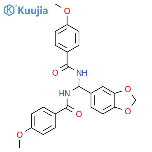 N-(2H-1,3-benzodioxol-5-yl)(4-methoxyphenyl)formamidomethyl-4-methoxybenzamide structure