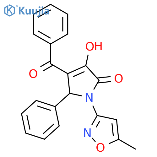 4-benzoyl-3-hydroxy-1-(5-methyl-1,2-oxazol-3-yl)-5-phenyl-2,5-dihydro-1H-pyrrol-2-one structure