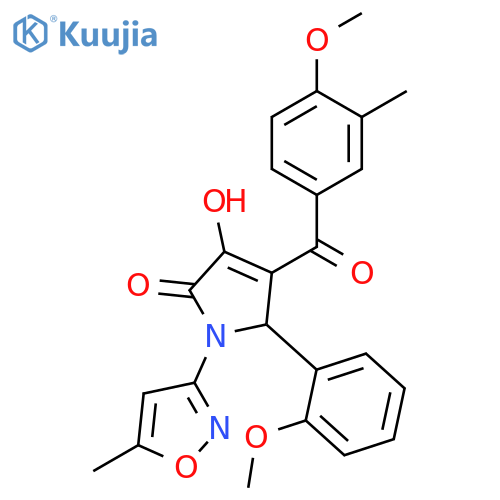 3-hydroxy-4-(4-methoxy-3-methylbenzoyl)-5-(2-methoxyphenyl)-1-(5-methyl-1,2-oxazol-3-yl)-2,5-dihydro-1H-pyrrol-2-one structure