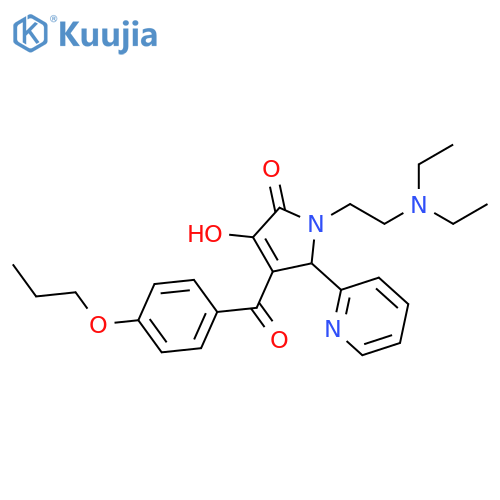 1-2-(diethylamino)ethyl-3-hydroxy-4-(4-propoxybenzoyl)-5-(pyridin-2-yl)-2,5-dihydro-1H-pyrrol-2-one structure