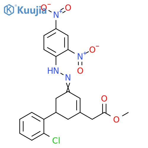 1-Cyclohexene-1-acetic acid,5-(2-chlorophenyl)-3-[(2,4-dinitrophenyl)hydrazono]-, methyl ester structure
