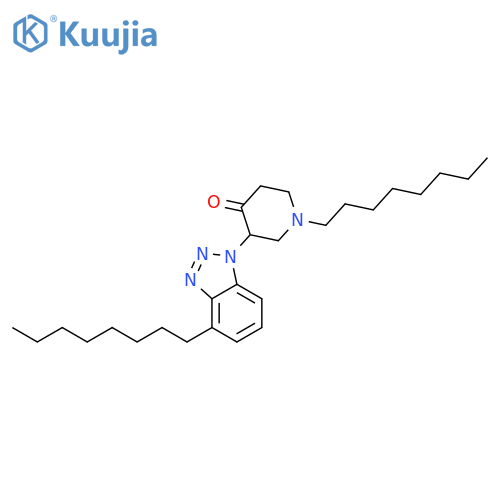 4-Piperidinone, 1-octyl-3-(octyl-1H-benzotriazol-1-yl)- structure