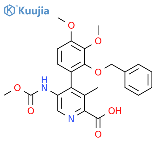 2-Pyridinecarboxylicacid,4-[3,4-dimethoxy-2-(phenylmethoxy)phenyl]-5-[(methoxycarbonyl)amino]-3-methyl- structure